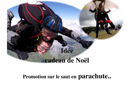 Promo de Noël sur les sauts en parachute tandem.